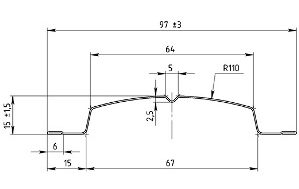 Размеры штакетника металлического полукруглого Slim фигурного SteelX