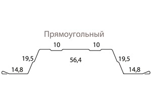 Размеры металлического штакетника прямоугольного Гранд Лайн