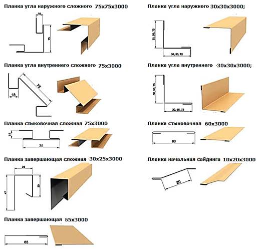 комплектующие планки сайдинга l брус от металл профиль