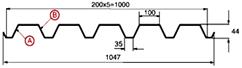 Схема профнастила С44
